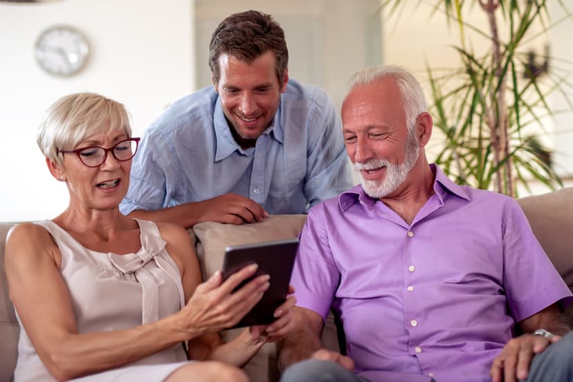 An older couple with a tablet for Mobility