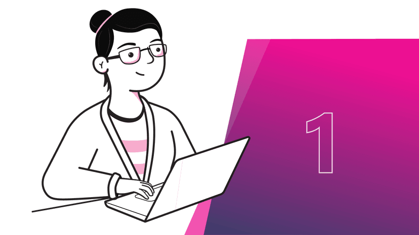 Artwork of someone registering for Disability employment services with APM