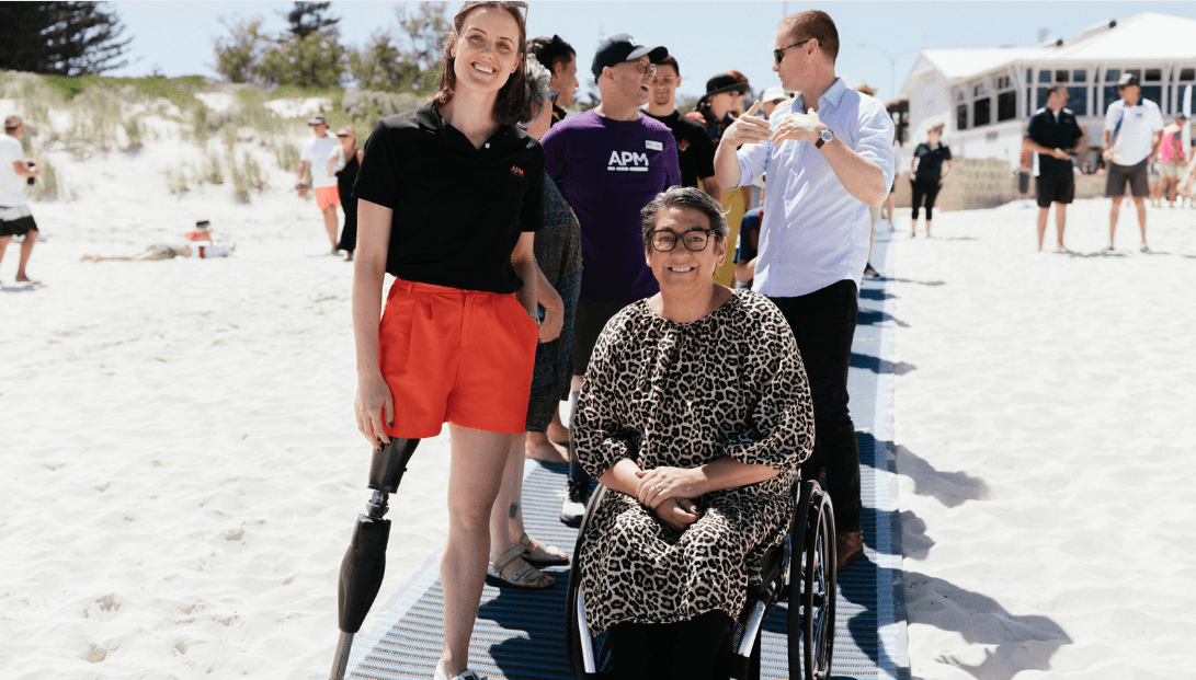 Ellie Cole joins launch of accessible beach in Perth
