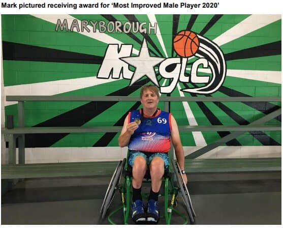 Playing wheelchair basketball has improved Mark’s health and social participation