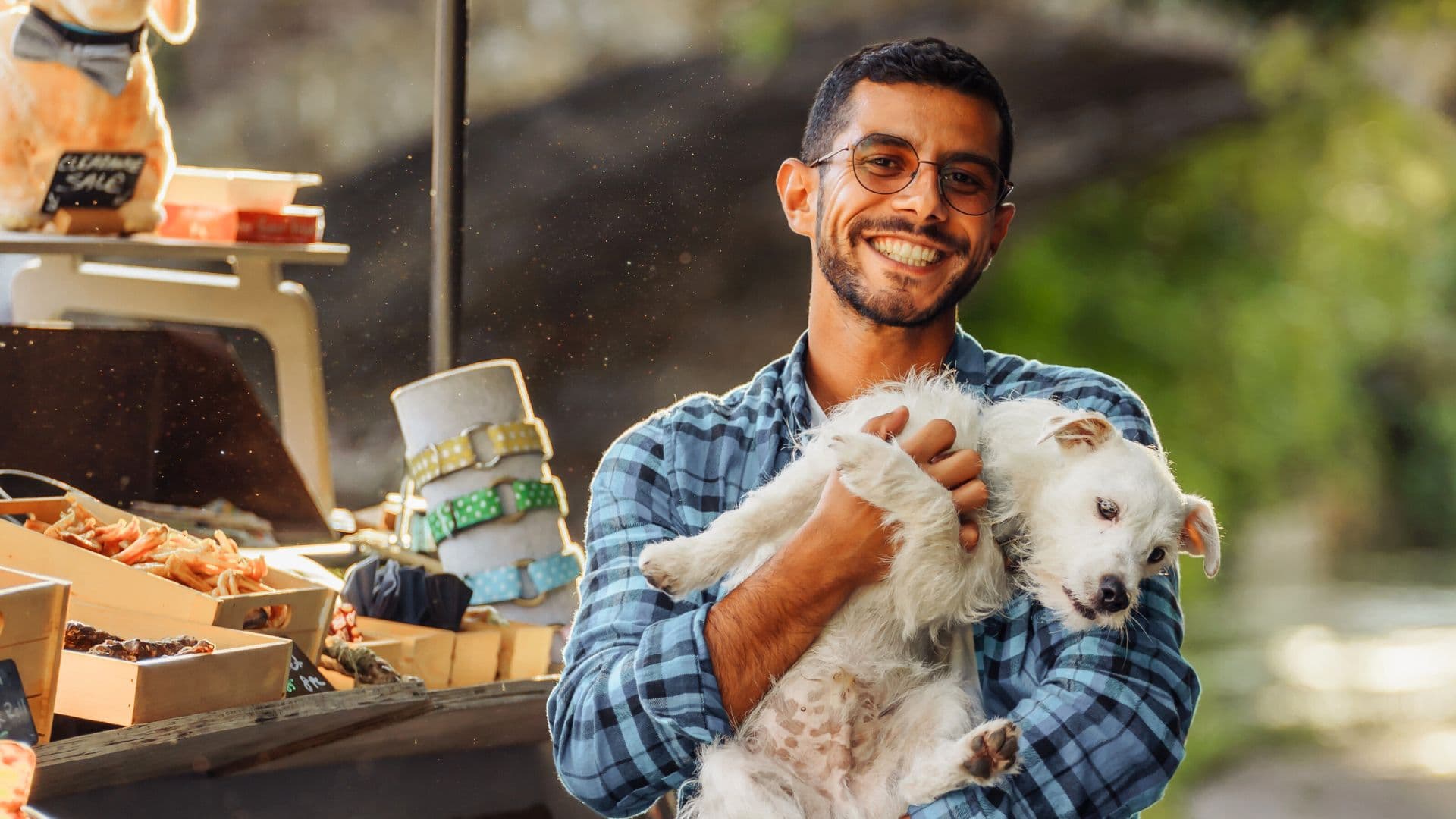 Aziz and his Jack Russell