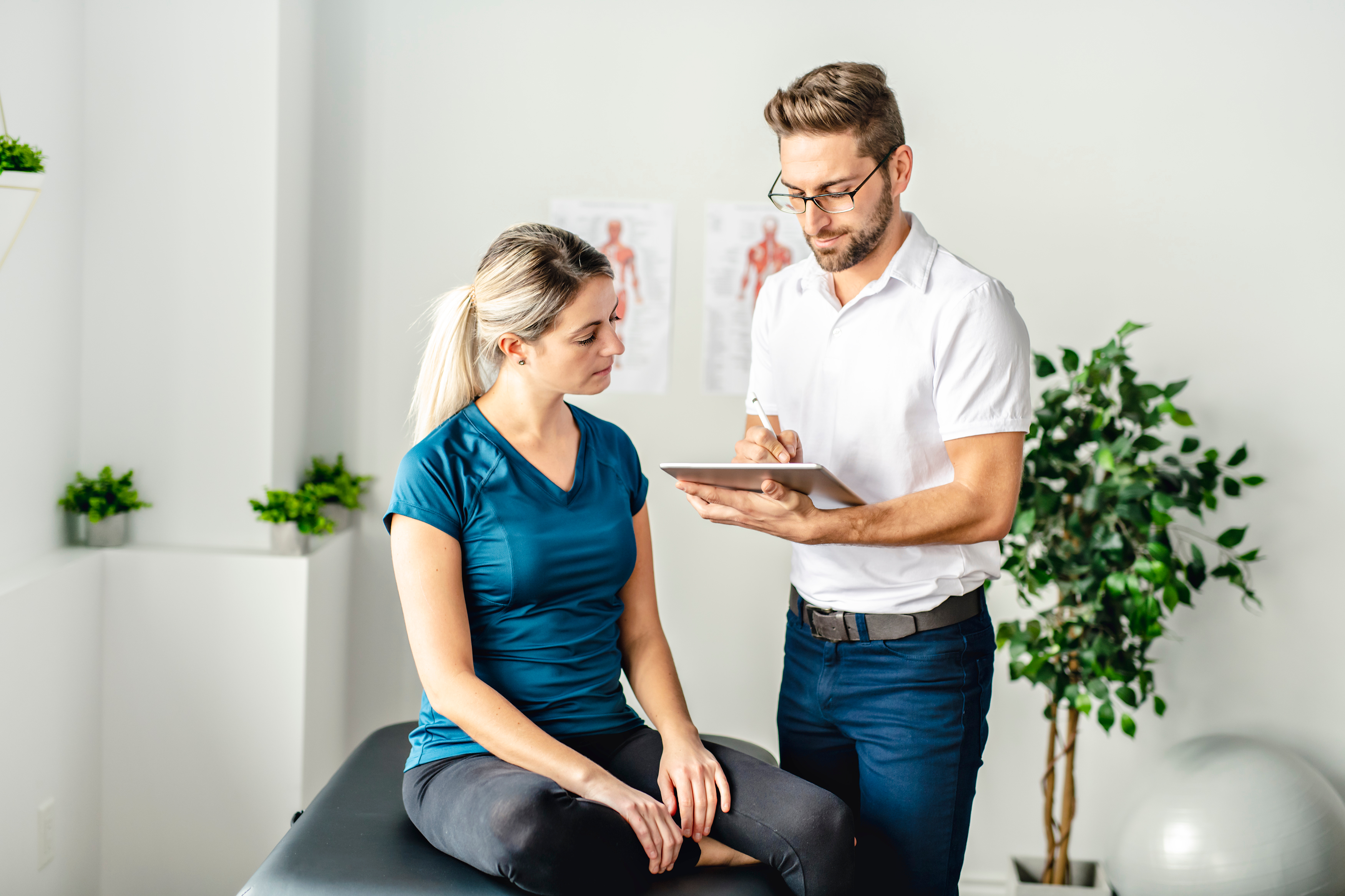 Woman receives physiotherapy treatment