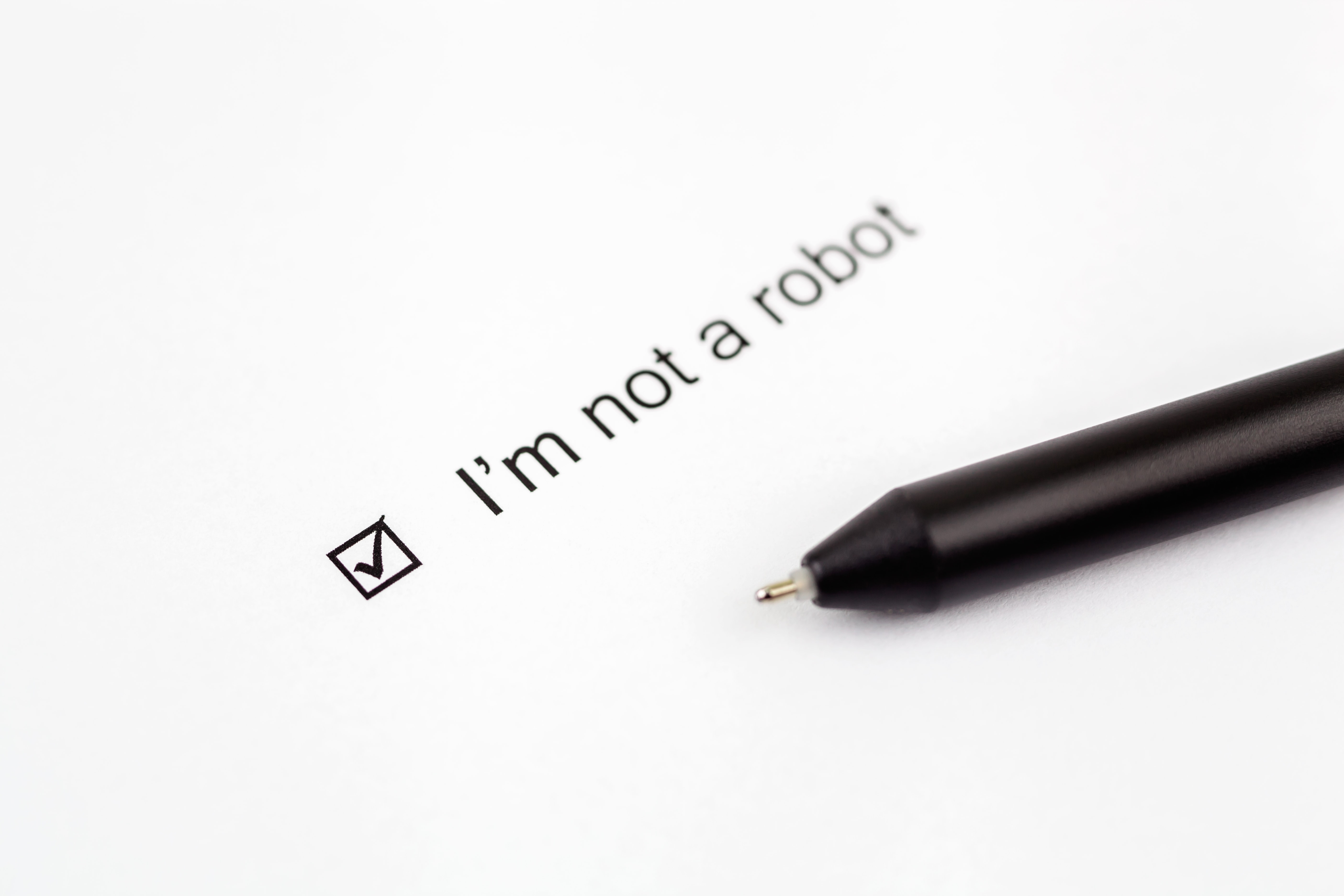 A ticked checkbox that says I'm not a robot