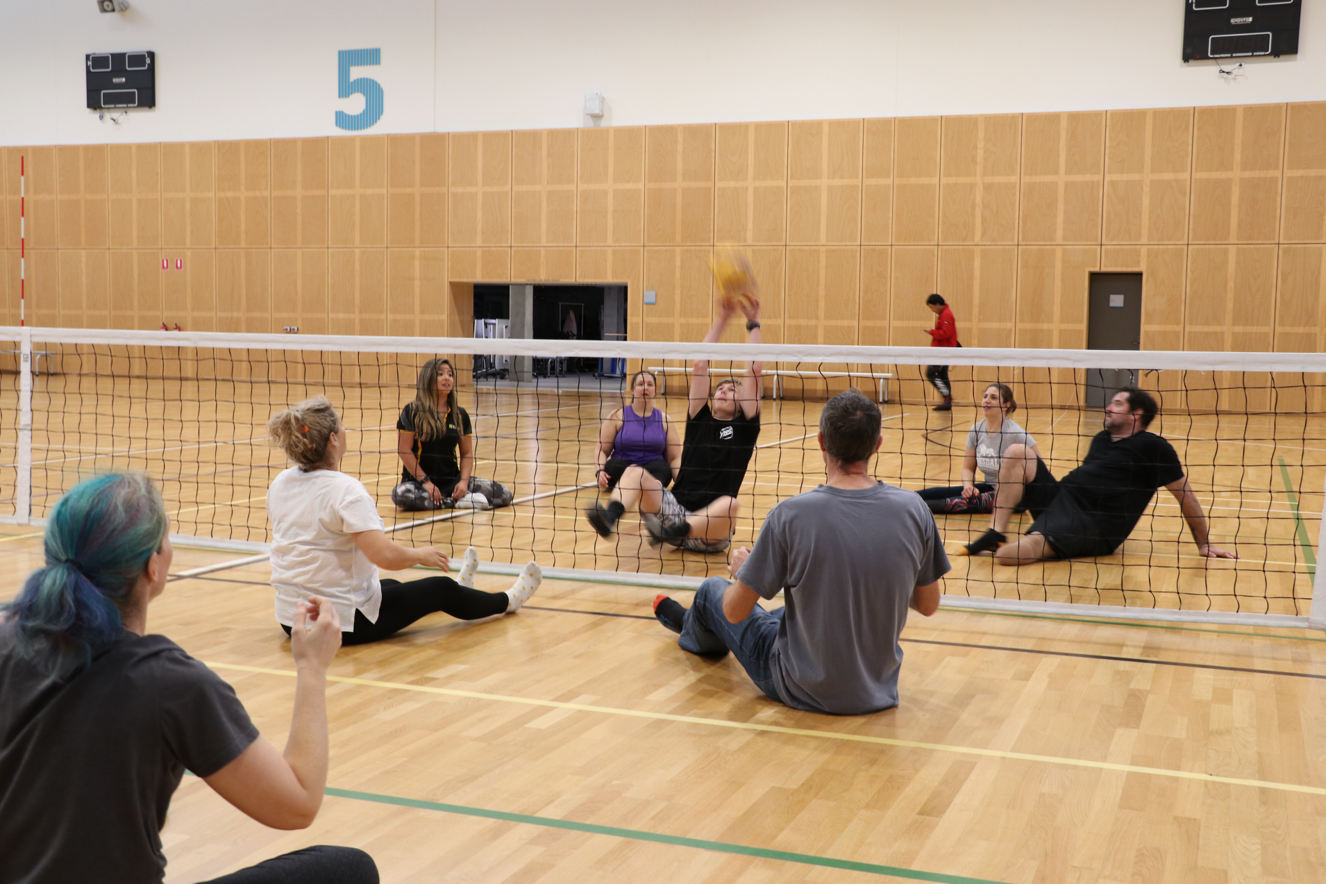 Seated volleyball game
