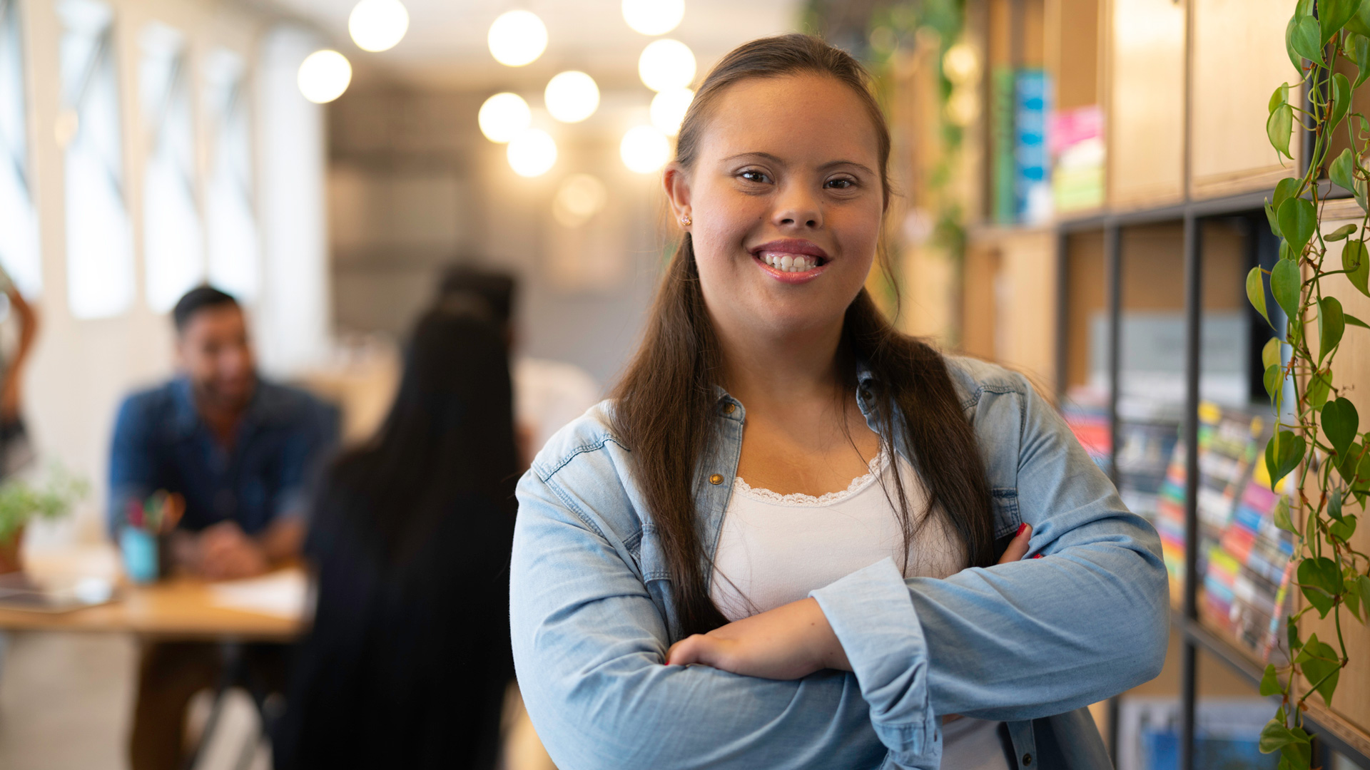 Young woman with an intellectual disability in the workplace