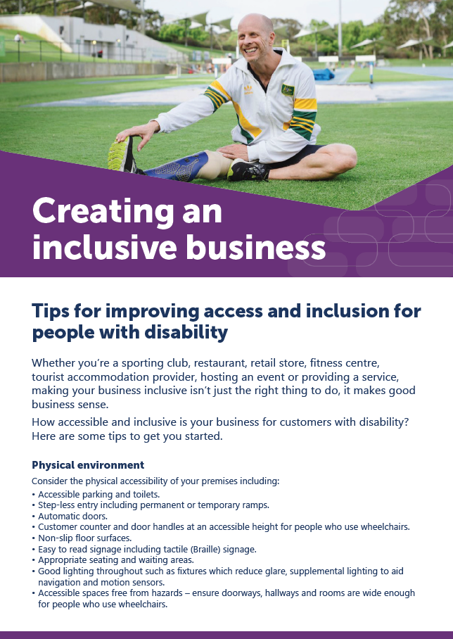 Creating a disability inclusive business tip sheet