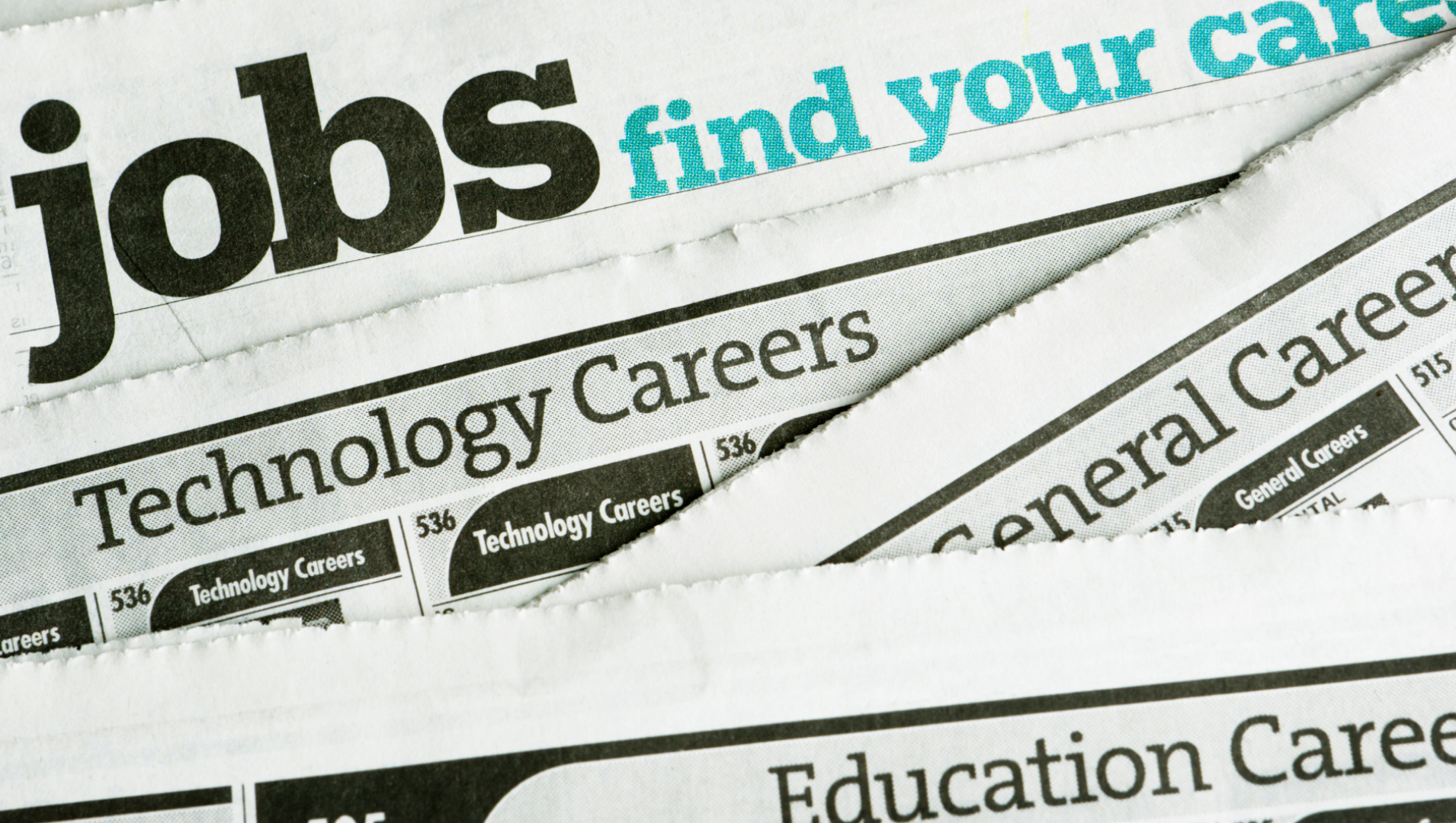 picture showing the job listings page of a newspaper