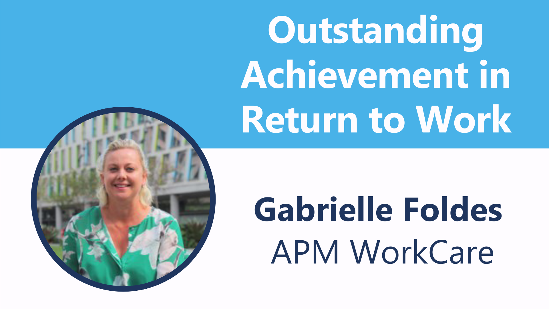 APM WorkCare team members nominated for an award