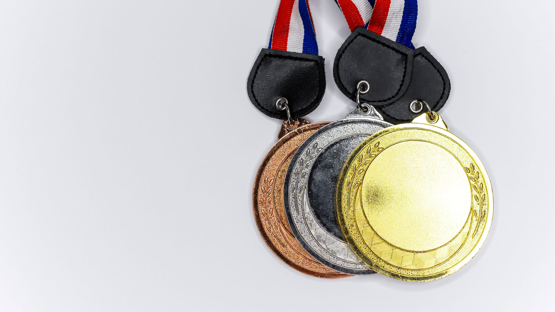 gold, silver, bronze medals