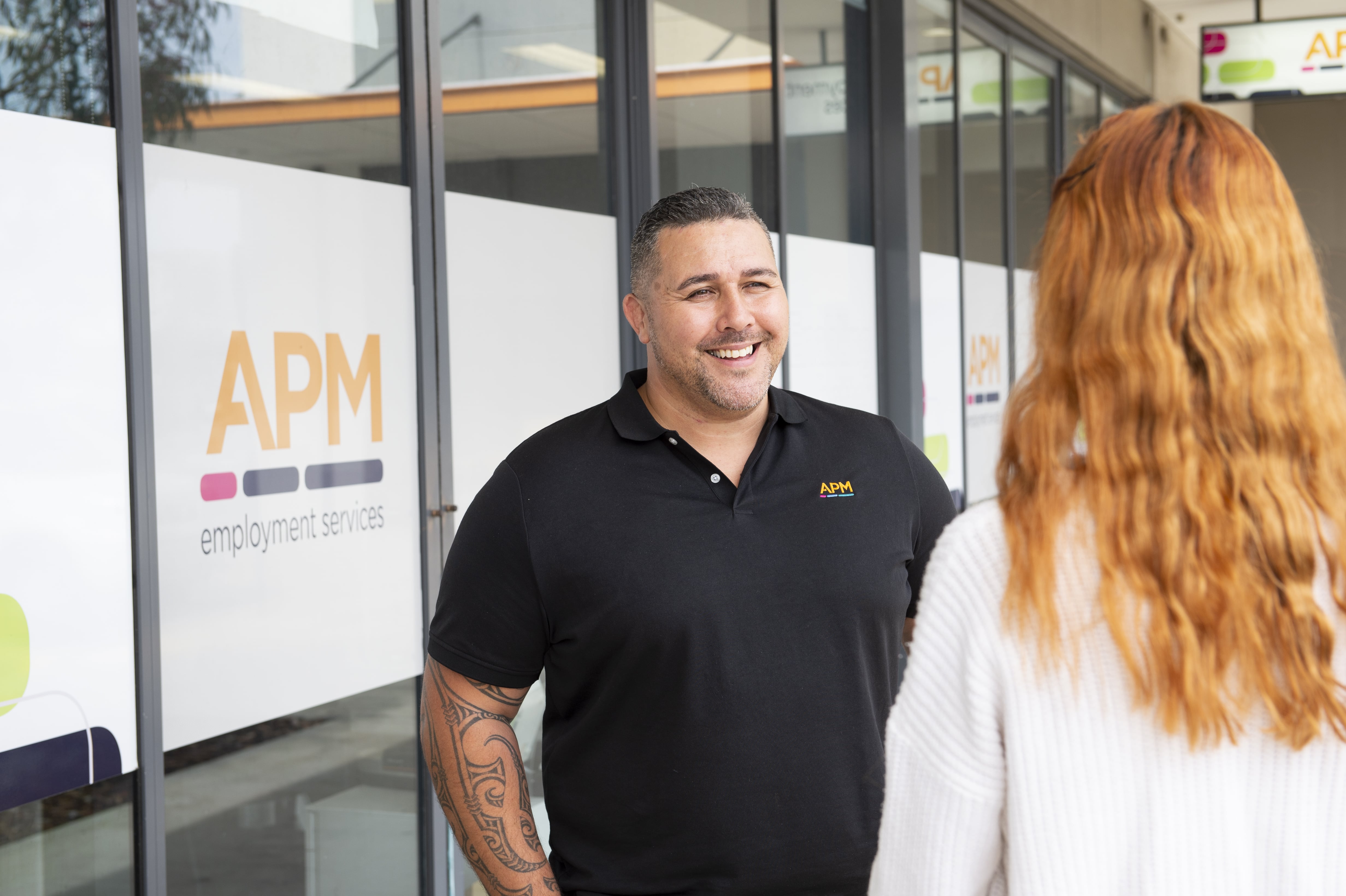 APM Employment Consultant Steve talks to a job seeker with disability