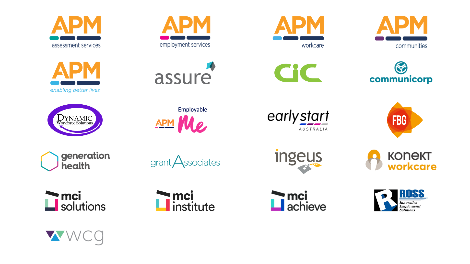 APM Group logos from global APM businesses