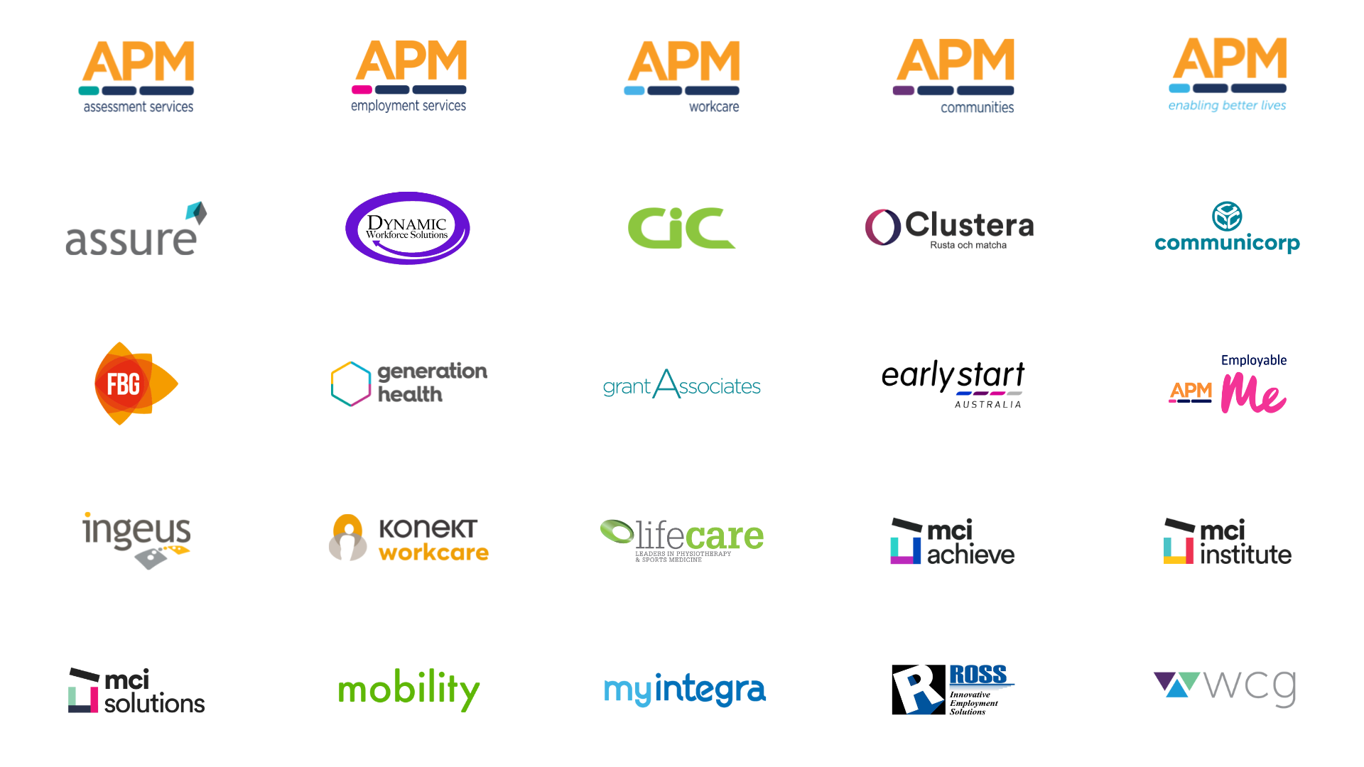 APM's brands across the world in logos
