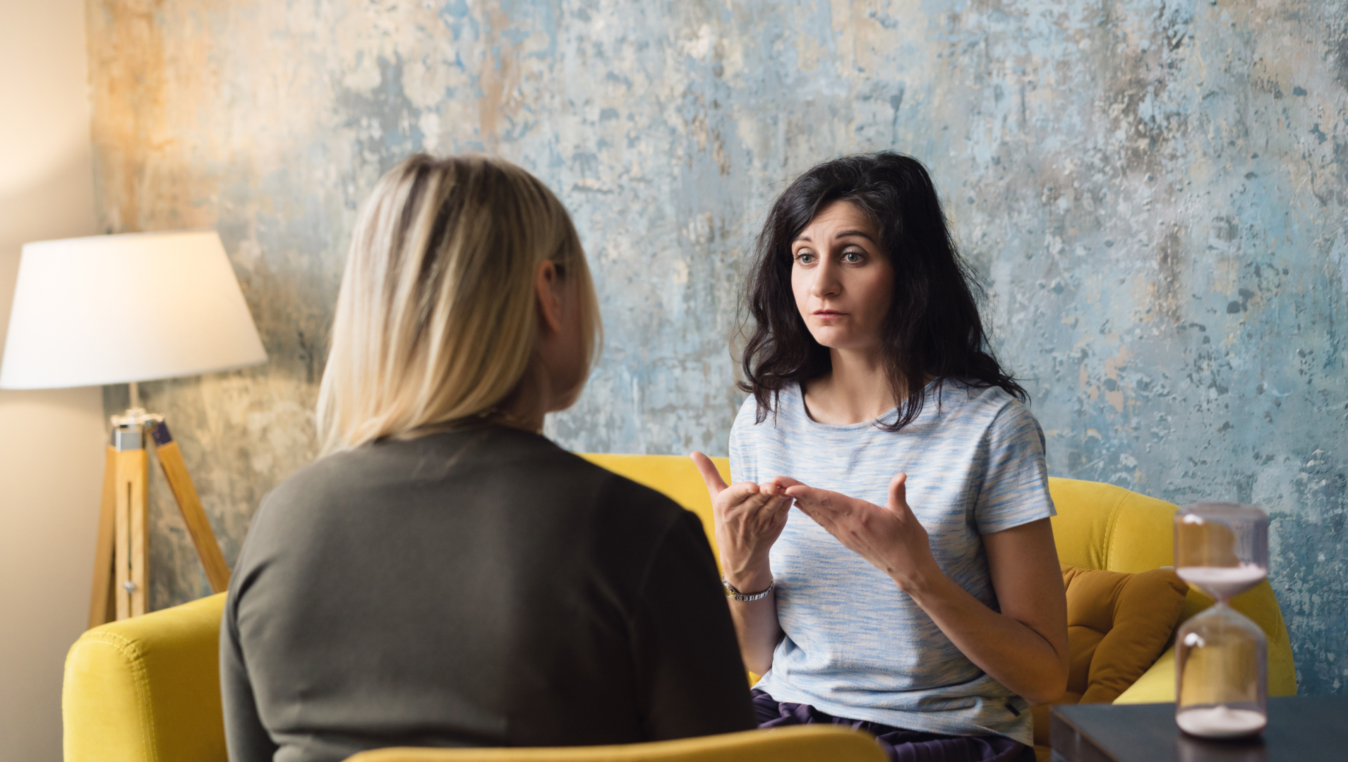 a woman talking to her psychologist