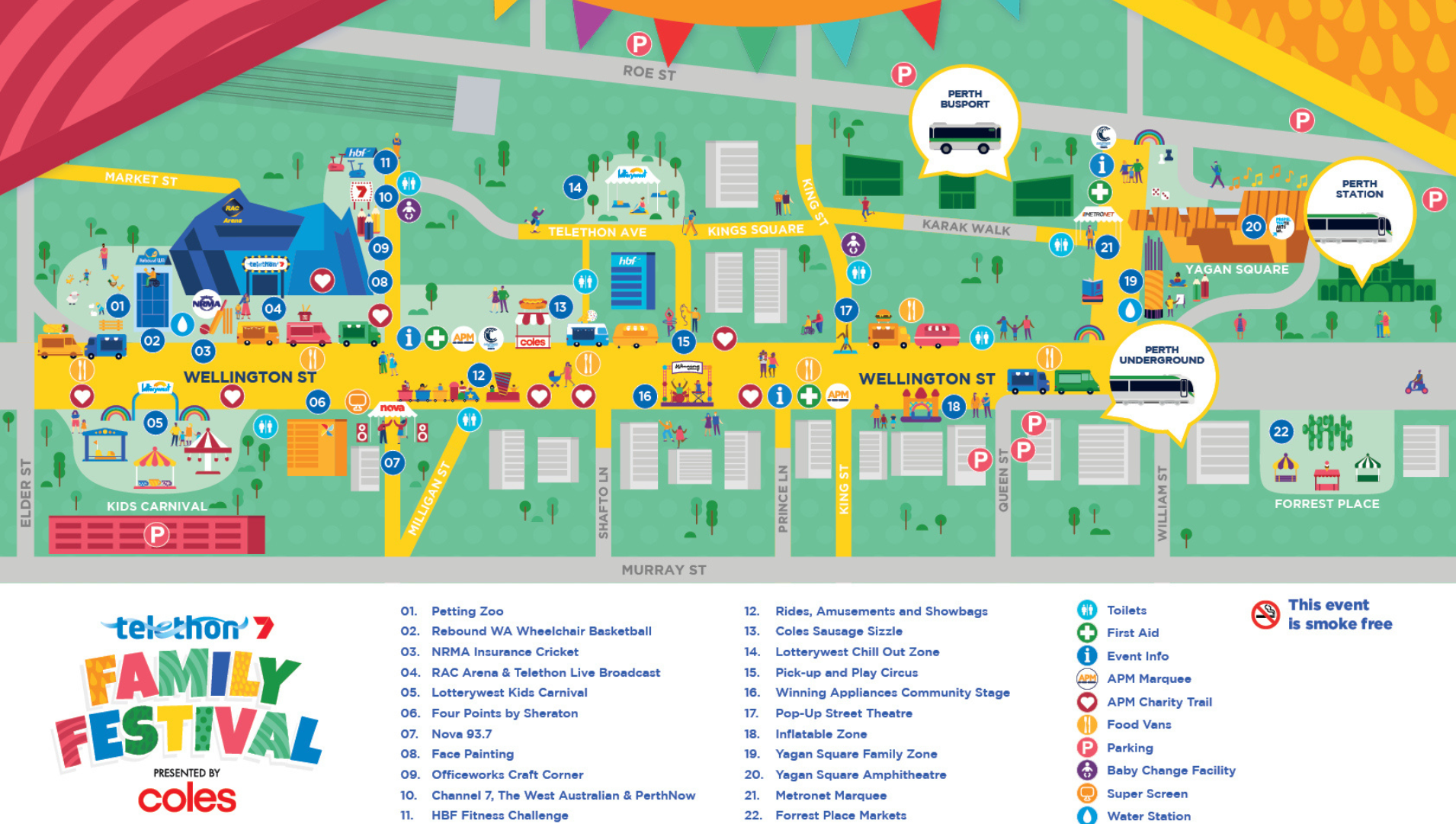 A map of where to find all the festivities for Telethon 2022