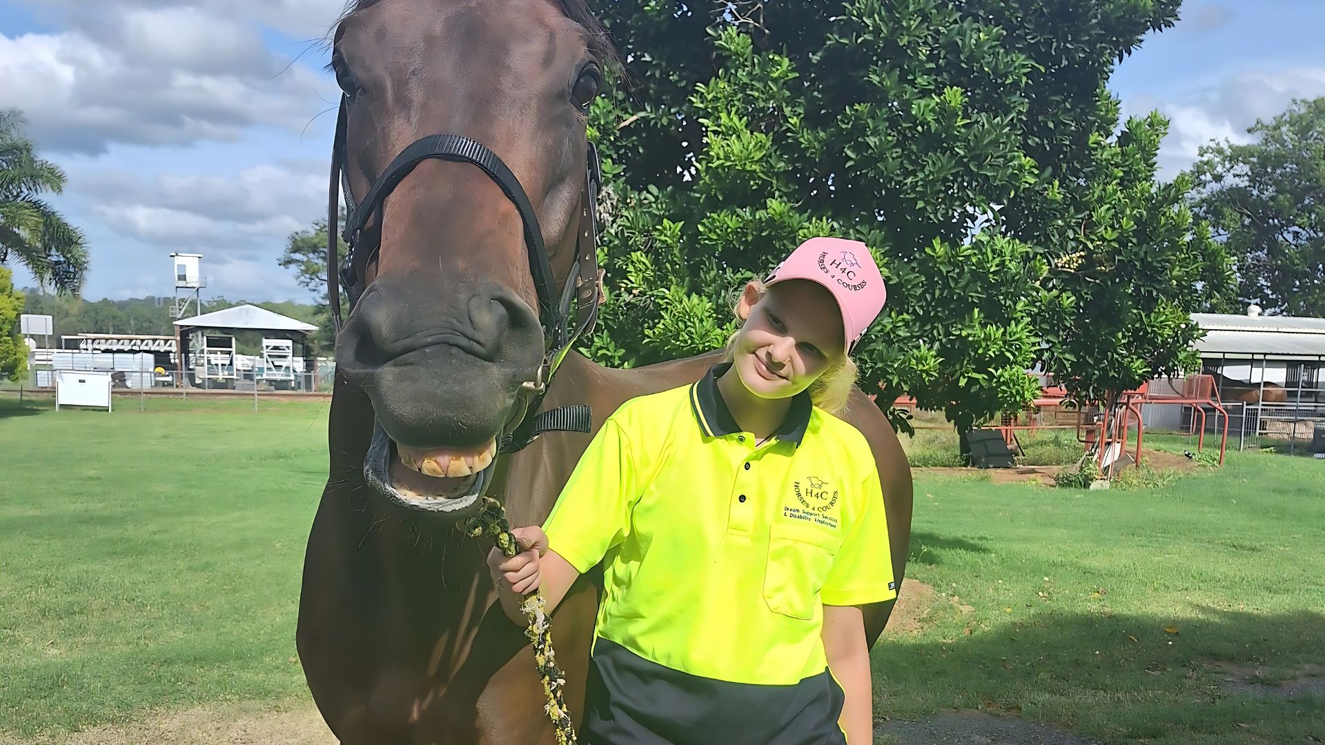 Kayla with Pink the horse