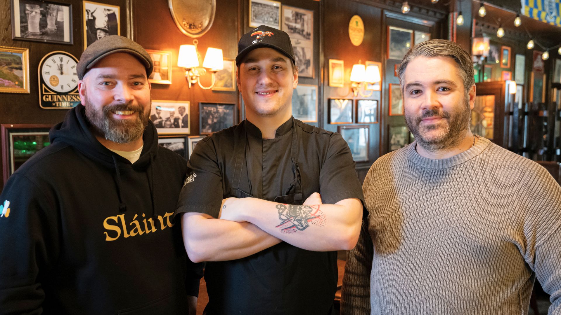 Victor with colleagues at Slàinte restaurant in Sweden