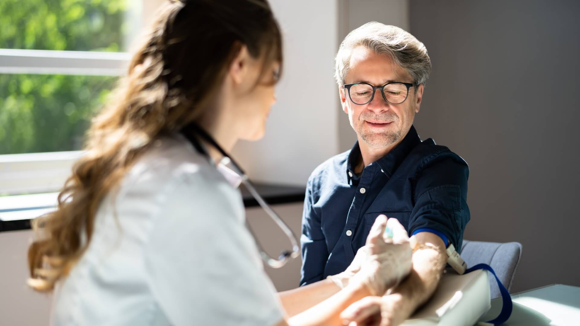 A man being examined by a doctor