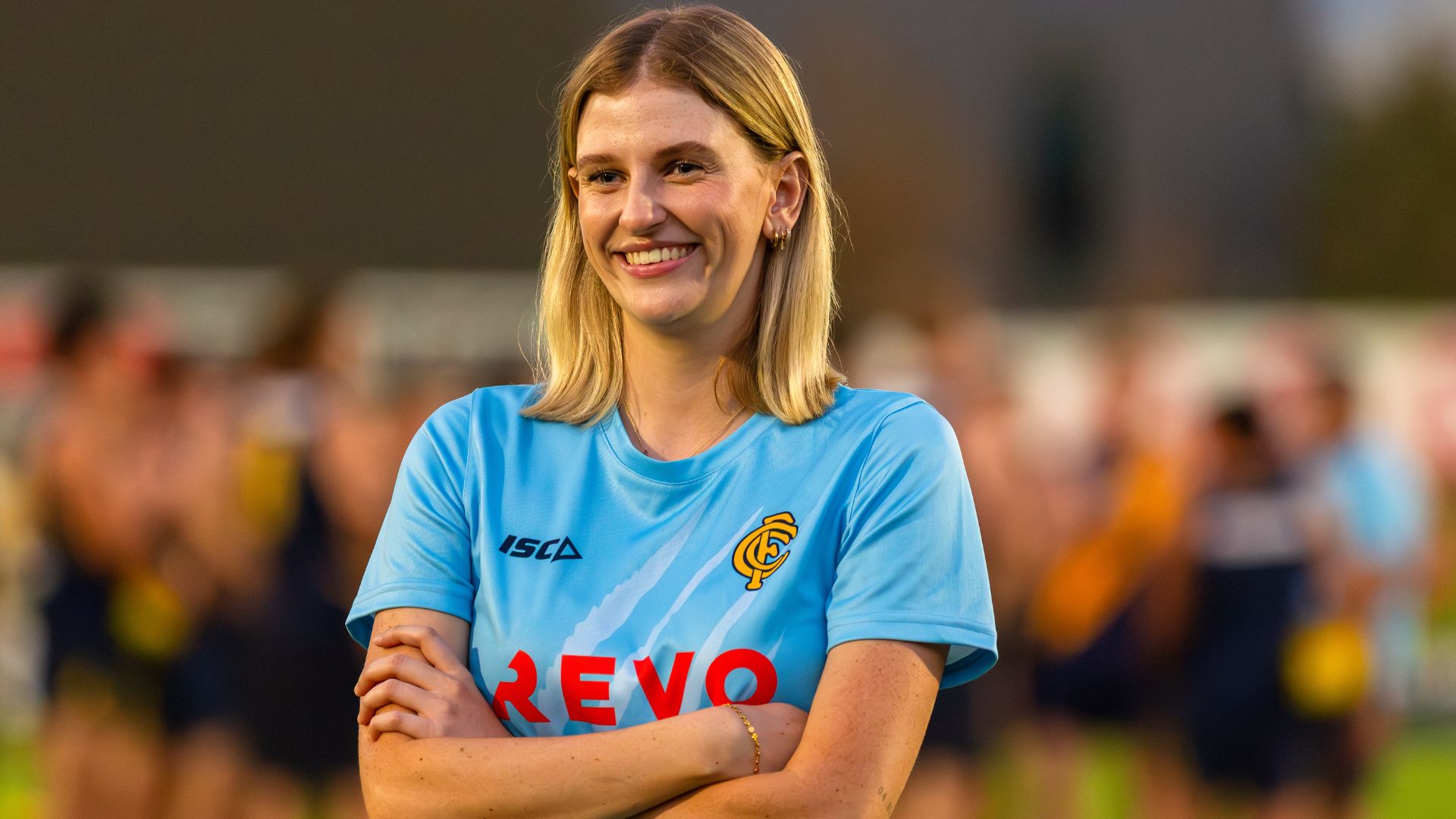 Annie during training at Claremont Football Club, where she works as Head Trainer with support from the Lifecare physiotherapy team. Her story highlights career development, sports injury management and athlete wellbeing.