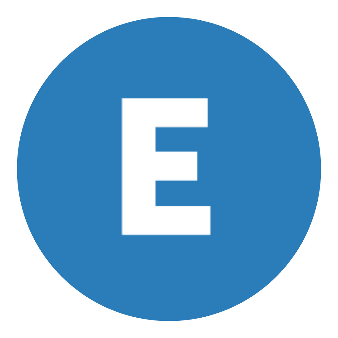 Letter E blue