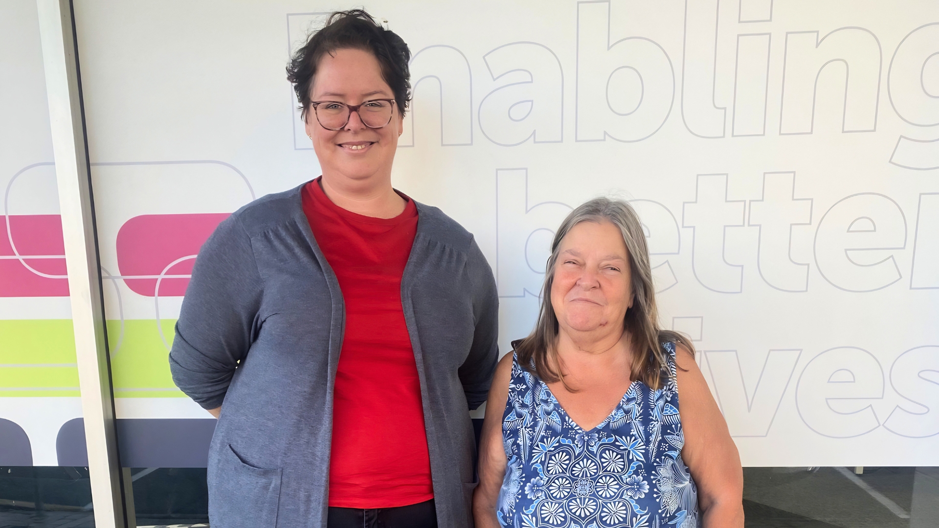 Colleen smiling as she works towards employment goals after building confidence, skills and job readiness with support from Inclusive Employment Australia.